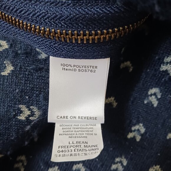 LL Bean Signature Blue Gray Side Zip Fleece Pullover Size L ID 505762 - Picture 5 of 6